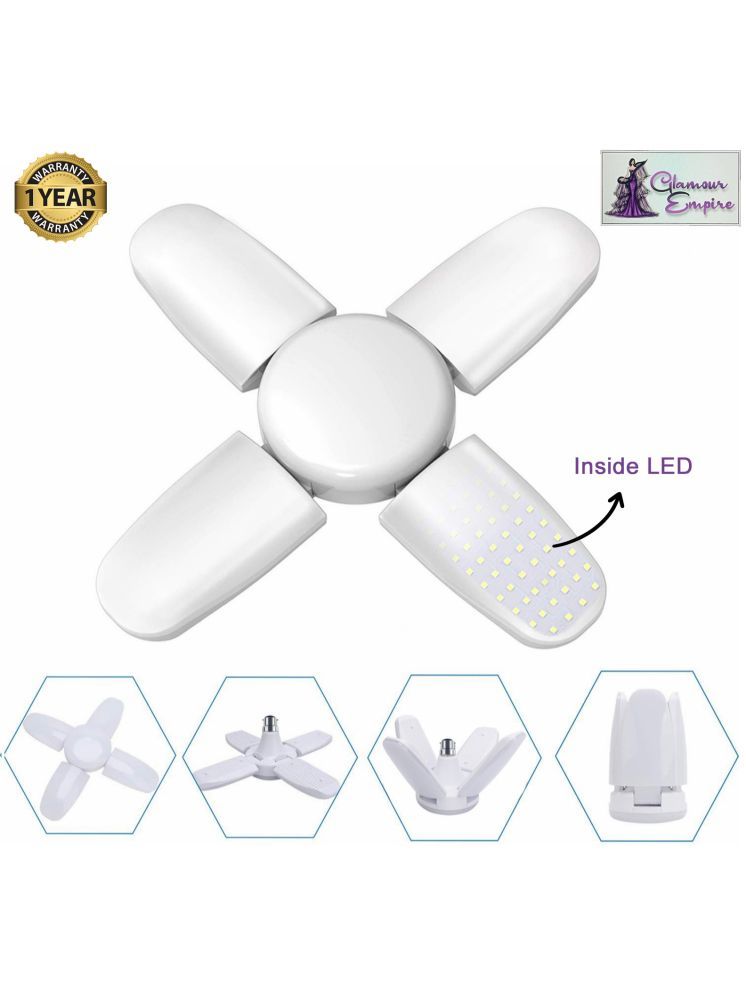     			Foldable 4 Fan Blade Shaped Ceiling LED Light Bulb 30W - Adjustable Super Bright 30W Cool Day Light LED Bulb ( Single Pack )