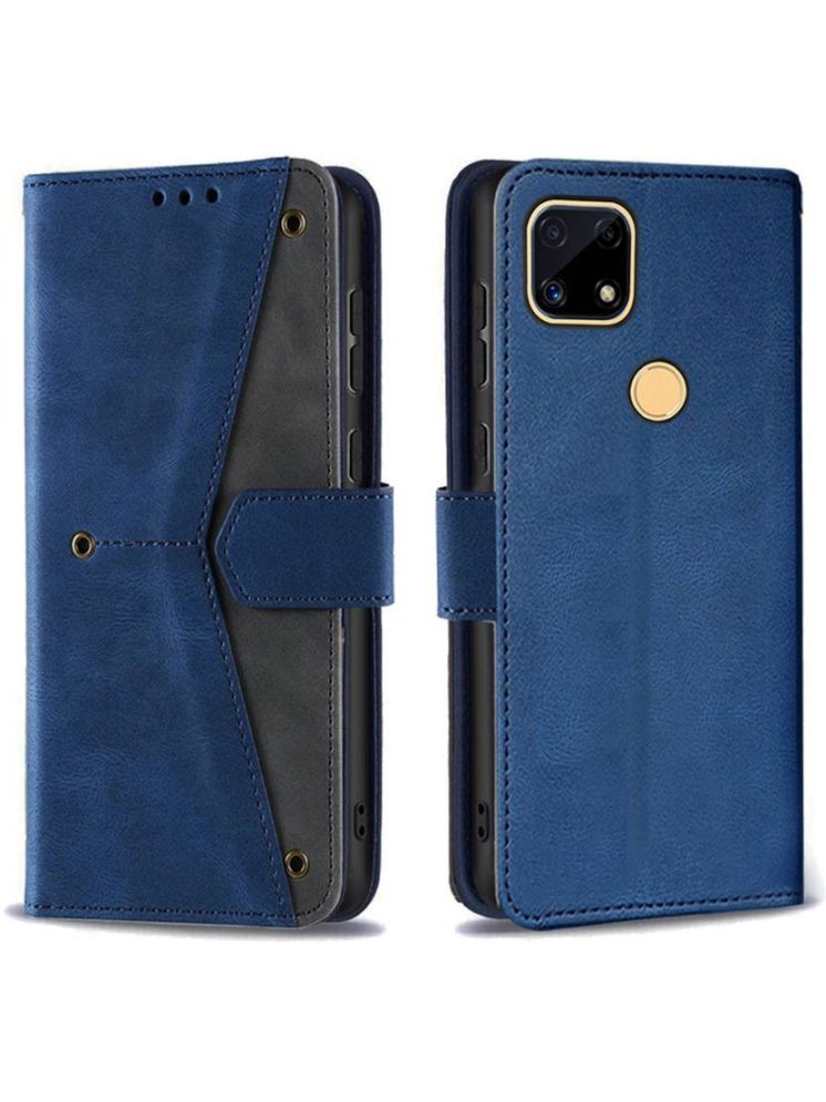     			Masque Blue Flip Cover Artificial Leather Compatible For Realme C25s ( Pack of 1 )