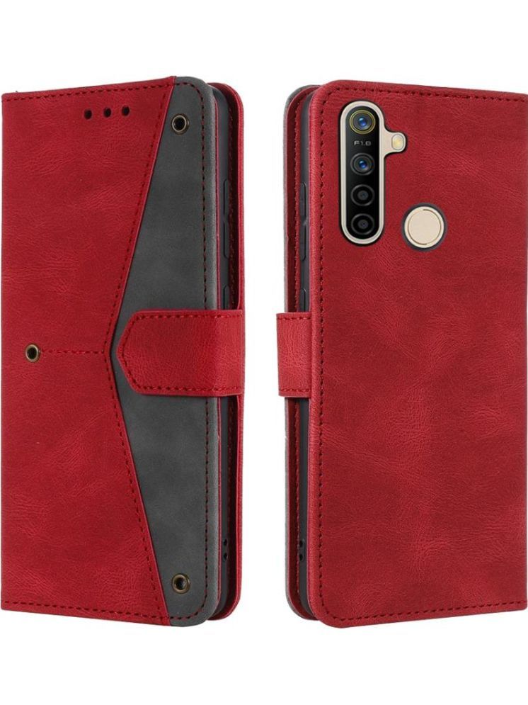     			Masque Red Flip Cover Artificial Leather Compatible For Realme 5 ( Pack of 1 )