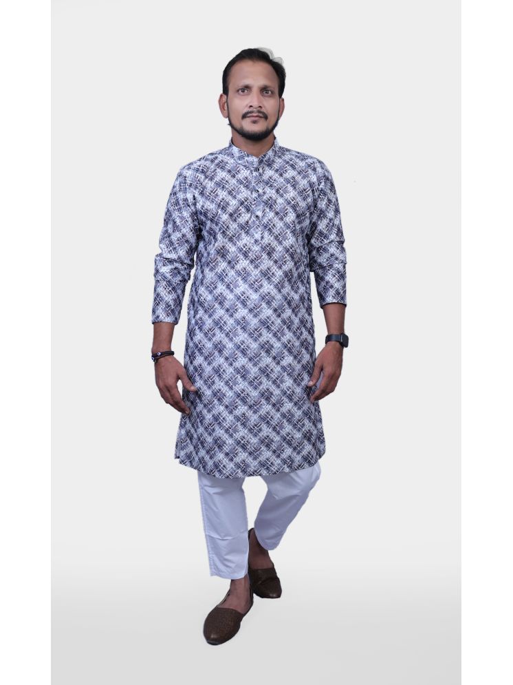     			VILLAIN Dark Grey Rayon Regular Fit Men's Kurta Pyjama Set ( Pack of 1 )