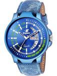 Espoir Blue Leather Analog Men's Watch