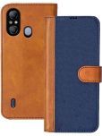 Knotyy Brown Flip Cover Artificial Leather Compatible For itel A49 ( Pack of 1 )