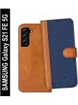 Knotyy Brown Flip Cover Artificial Leather Compatible For Samsung Galaxy S21 FE 5G ( Pack of 1 )