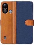 Knotyy Brown Flip Cover Artificial Leather Compatible For Itel A49 ( Pack of 1 )