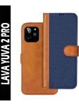 Knotyy Brown Flip Cover Artificial Leather Compatible For LAVA Yuva 2 Pro ( Pack of 1 )