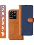 Knotyy Brown Flip Cover Artificial Leather Compatible For Infinix Note 30 5G ( Pack of 1 )