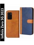 Knotyy Brown Flip Cover Artificial Leather Compatible For Infinix Zero 5G 2023 ( Pack of 1 )