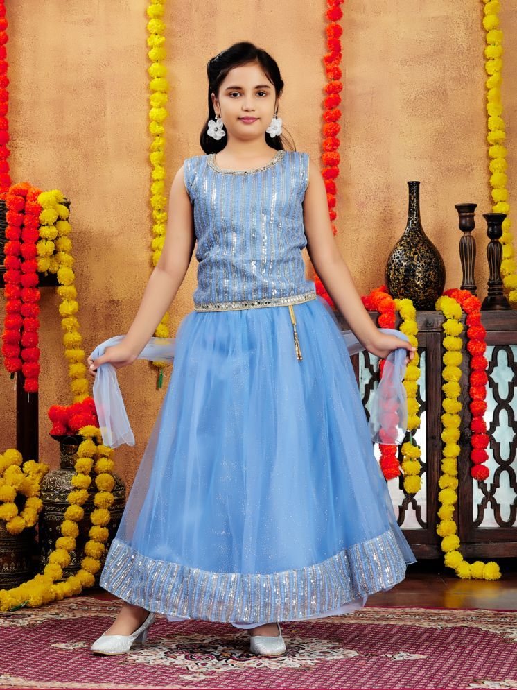     			Aarika Net Lehenga Choli Set For Girls ( Pack of 1 , Blue )