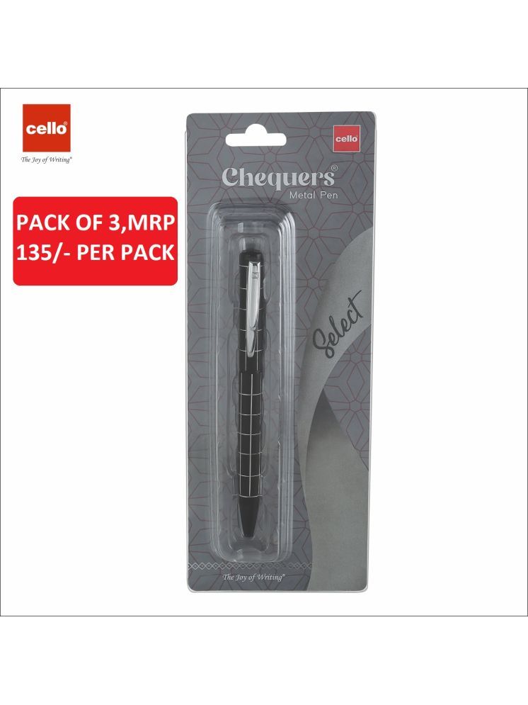     			Cello Chequers Metal Ball Pen (Pack of 3)