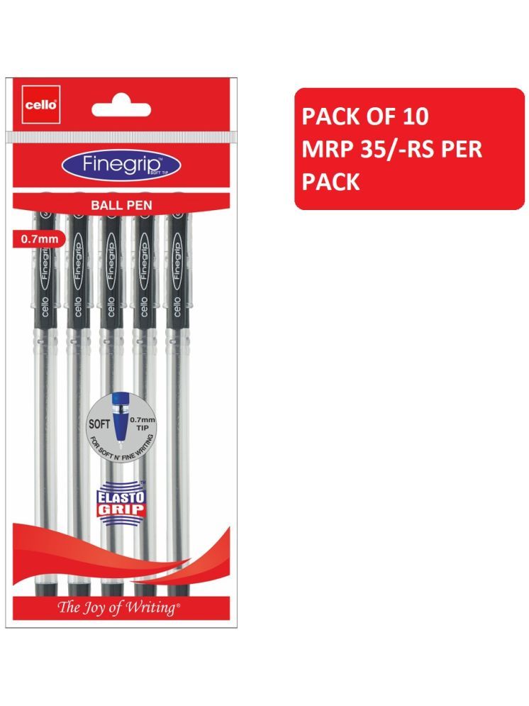     			Cello Finegrip Ball Pen 5Ct- Blue (Pack of 10)