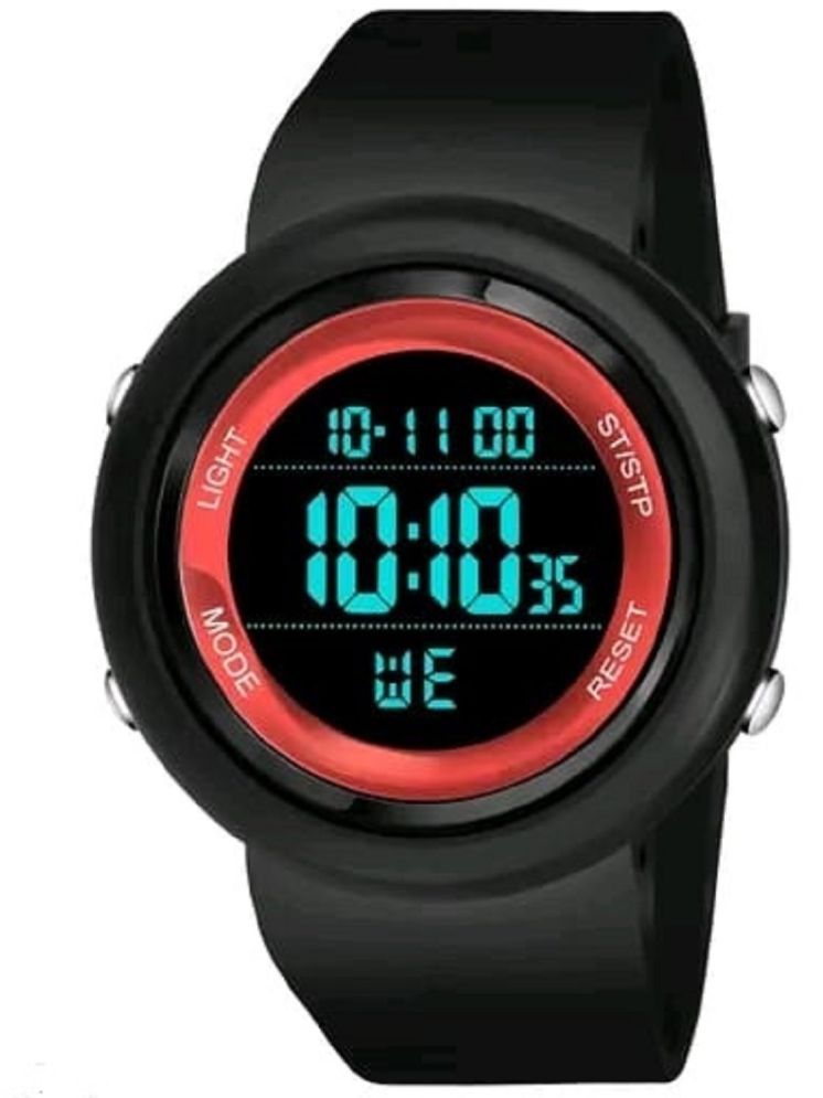     			DECLASSE Black PU Digital Men's Watch