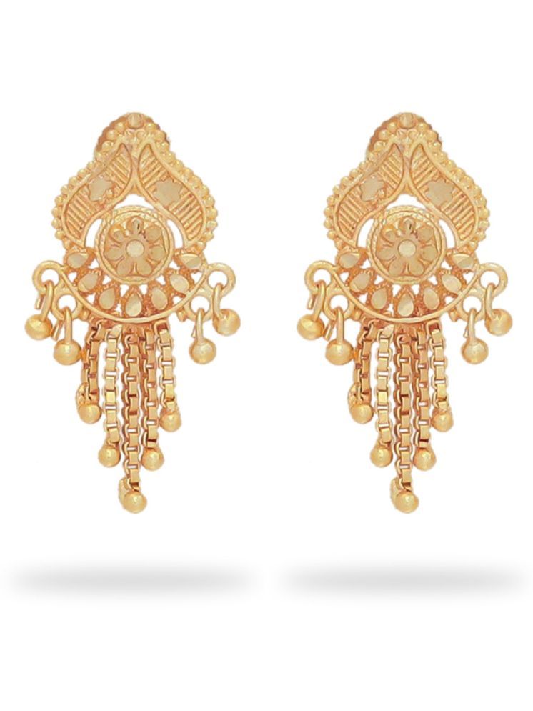     			Drashti Collection Golden Danglers Earrings ( Pack of 1 )