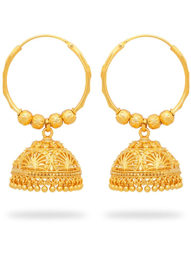     			Drashti Collection Golden Jhumki Earrings ( Pack of 1 )