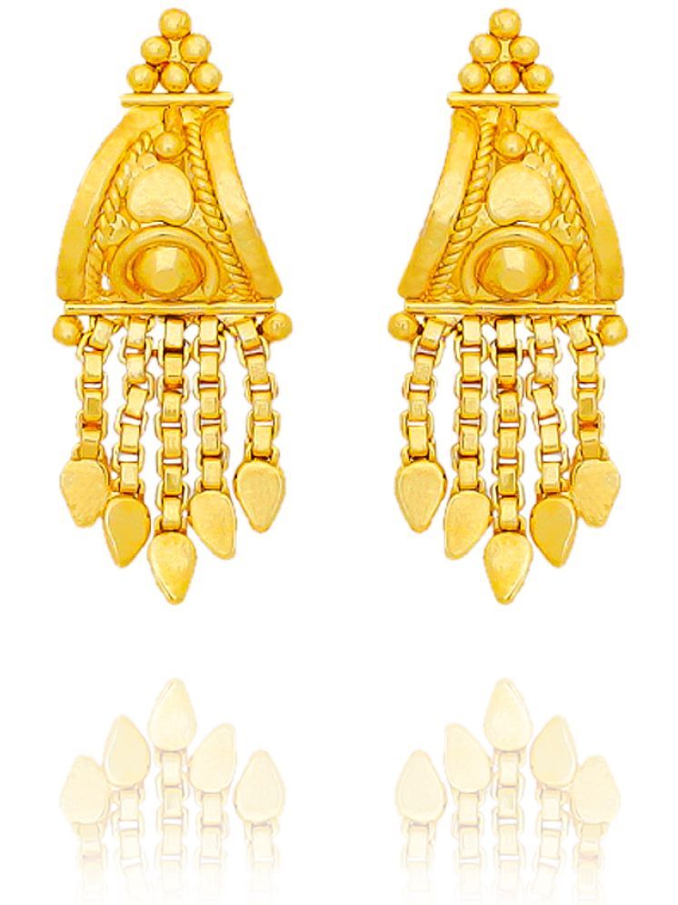     			Drashti Collection Golden Jhumki Earrings ( Pack of 1 )