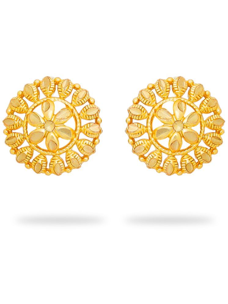     			Drashti Collection Golden Stud Earrings ( Pack of 1 )