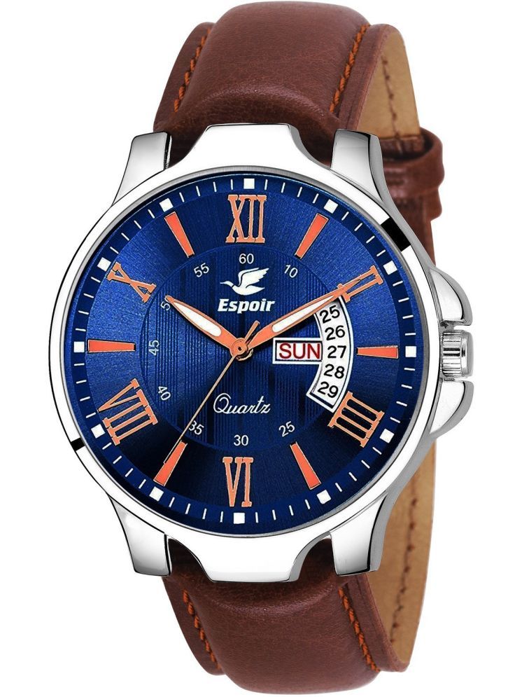     			Espoir Brown Leather Analog Men's Watch