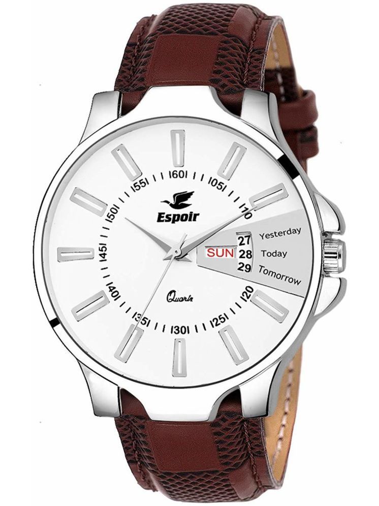     			Espoir Brown PU Analog Men's Watch