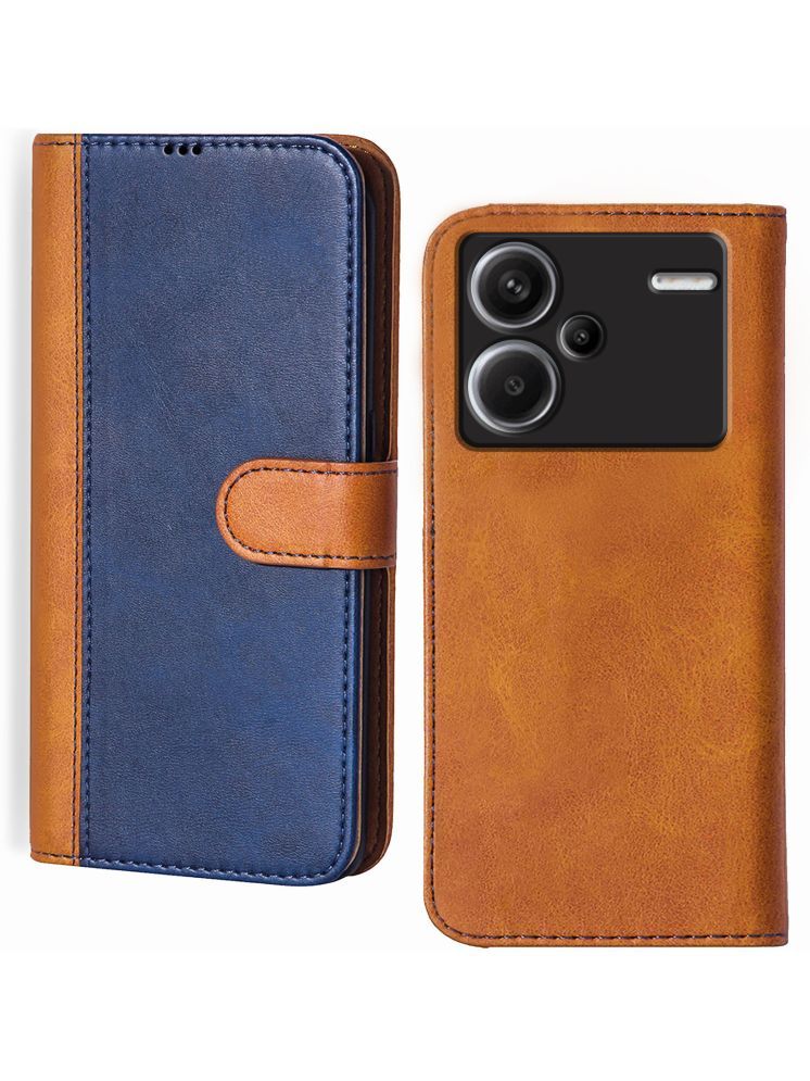     			Knotyy Brown Flip Cover Artificial Leather Compatible For Redmi Note 13 Pro Plus 5G ( Pack of 1 )