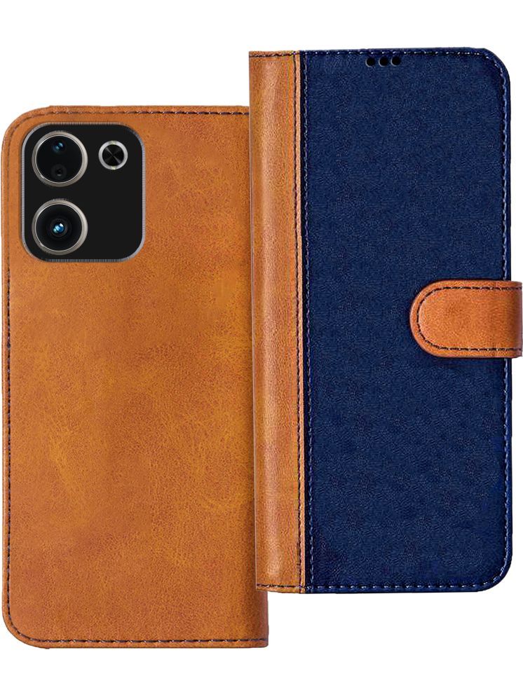     			Knotyy Brown Flip Cover Artificial Leather Compatible For iQOO Z9s Pro 5G ( Pack of 1 )