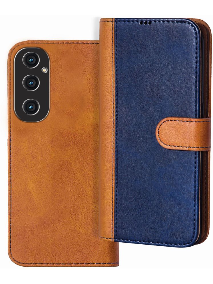     			Knotyy Brown Flip Cover Artificial Leather Compatible For Samsung Galaxy M35 5G ( Pack of 1 )