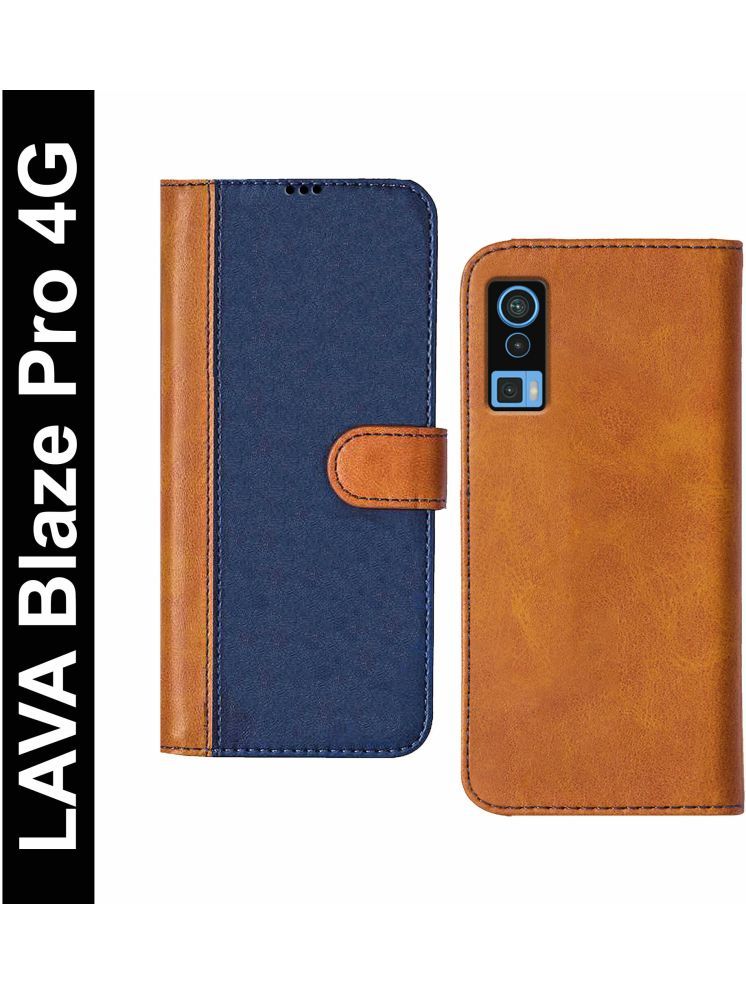     			Knotyy Brown Flip Cover Artificial Leather Compatible For LAVA Blaze Pro ( Pack of 1 )