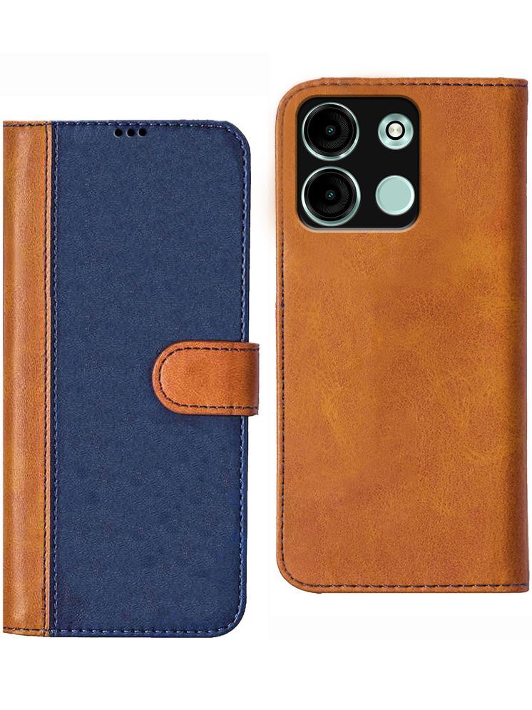     			Knotyy Brown Flip Cover Artificial Leather Compatible For itel A60s ( Pack of 1 )