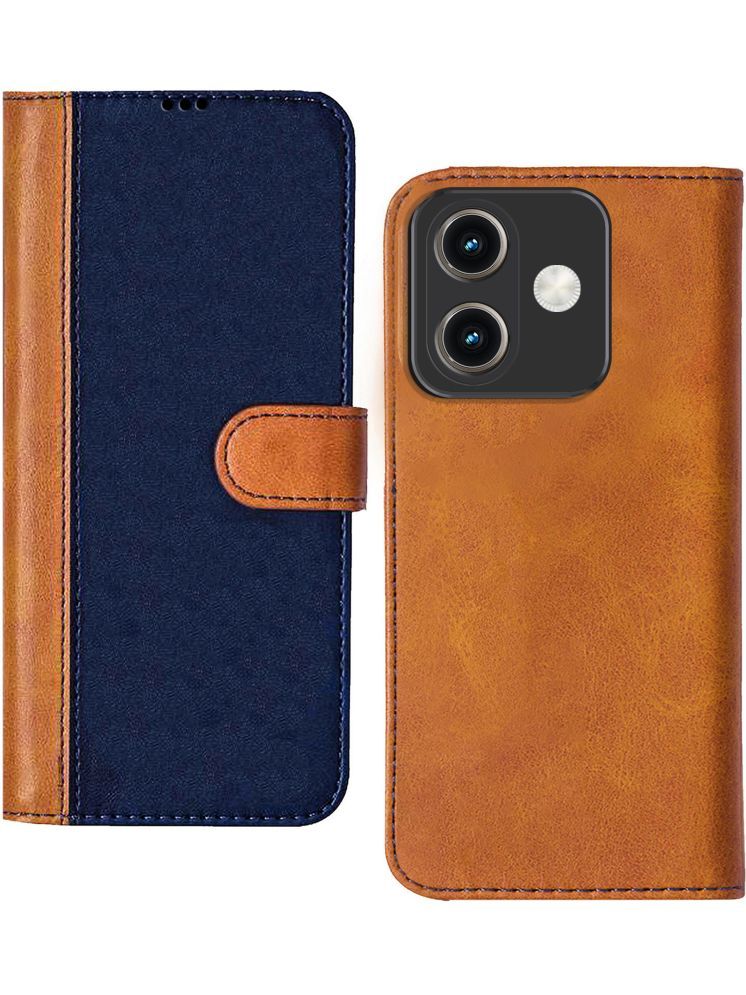     			Knotyy Brown Flip Cover Artificial Leather Compatible For Oppo A3x 5G ( Pack of 1 )