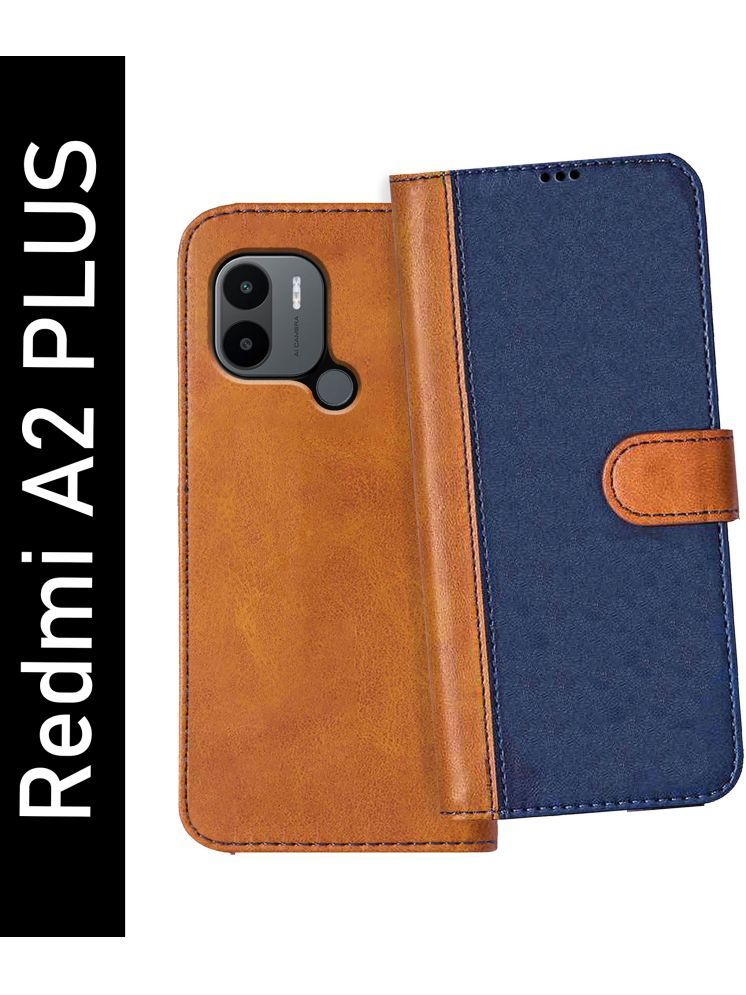     			Knotyy Brown Flip Cover Artificial Leather Compatible For Redmi A2+ ( Pack of 1 )