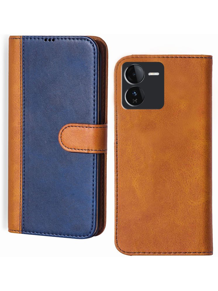     			Knotyy Brown Flip Cover Artificial Leather Compatible For iQOO Z9 5G ( Pack of 1 )