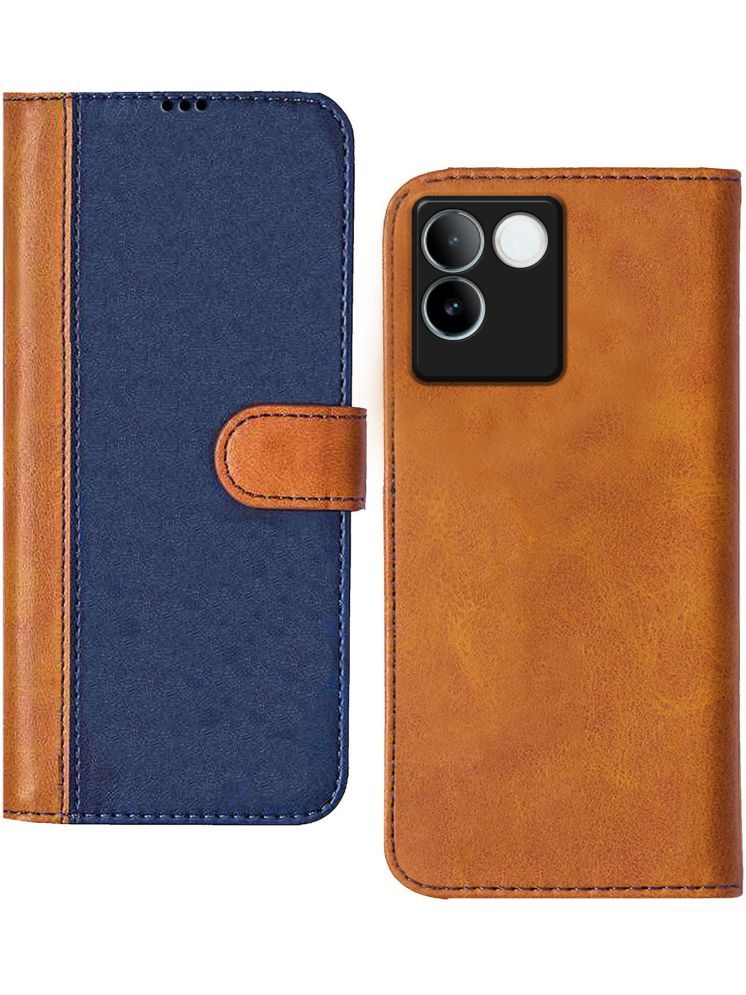     			Knotyy Brown Flip Cover Artificial Leather Compatible For vivo T2 Pro 5G ( Pack of 1 )