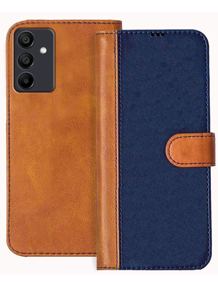     			Knotyy Brown Flip Cover Artificial Leather Compatible For Samsung Galaxy M15 5G ( Pack of 1 )