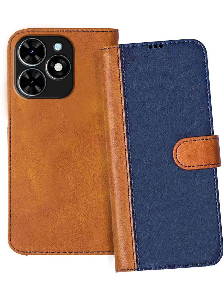     			Knotyy Brown Flip Cover Artificial Leather Compatible For Tecno Spark Go 2024 ( Pack of 1 )