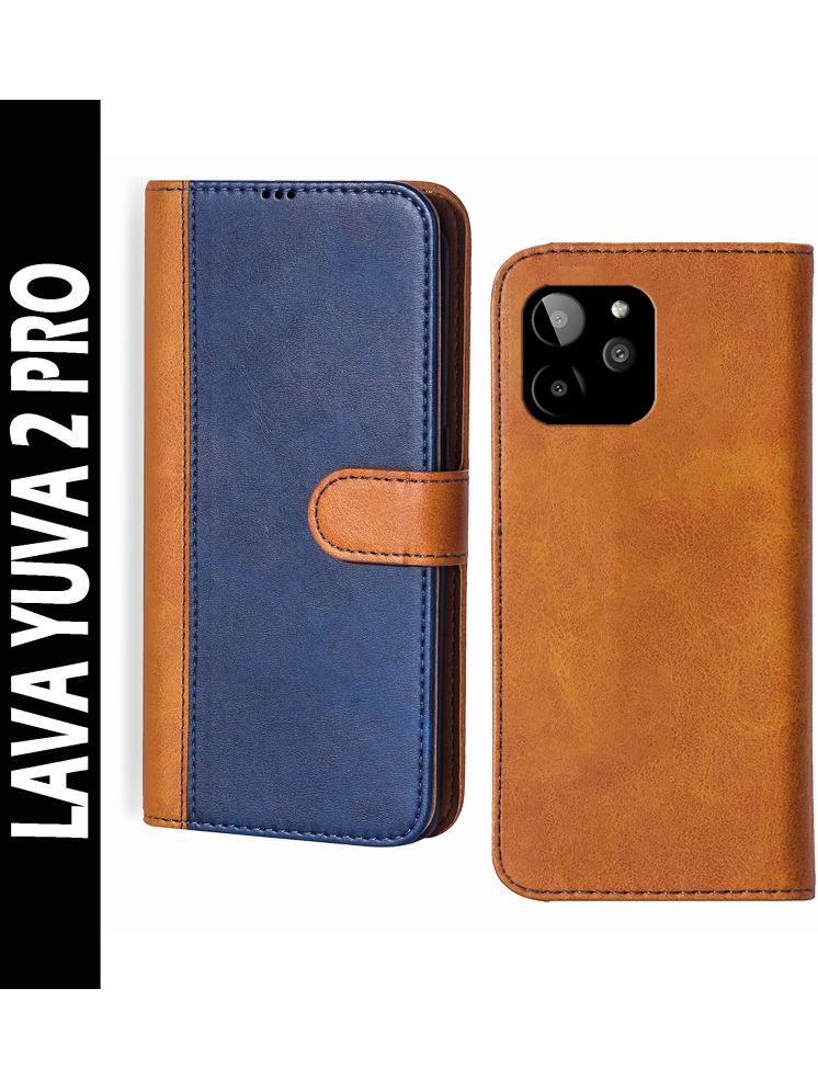     			Knotyy Brown Flip Cover Artificial Leather Compatible For LAVA Yuva 2 Pro ( Pack of 1 )