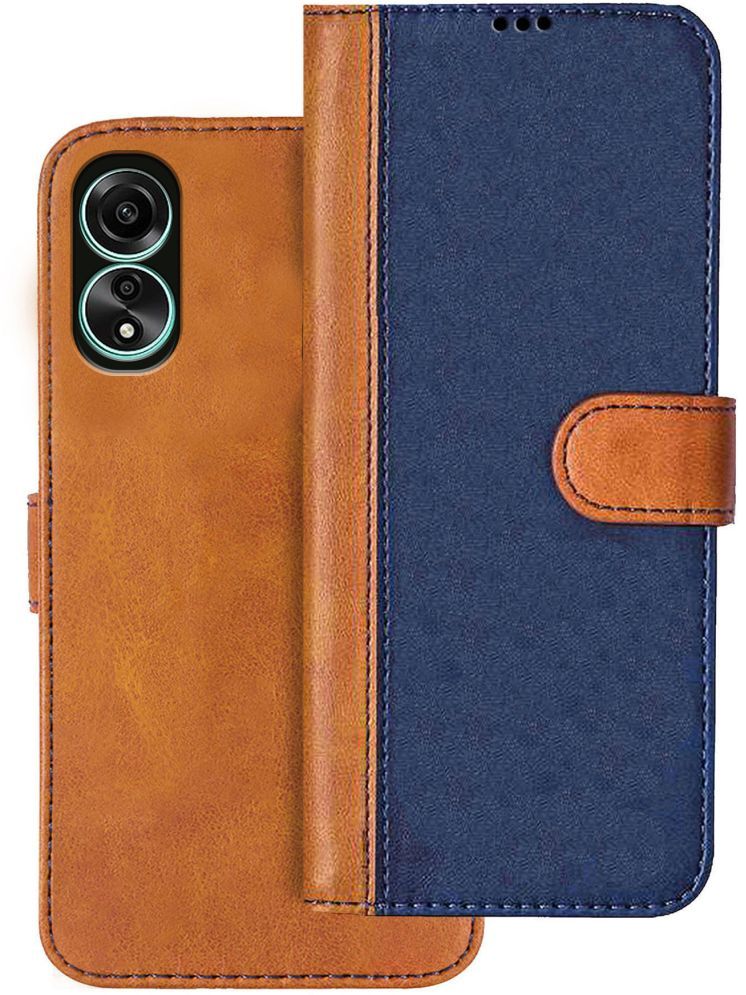     			Knotyy Brown Flip Cover Artificial Leather Compatible For OPPO A38 ( Pack of 1 )