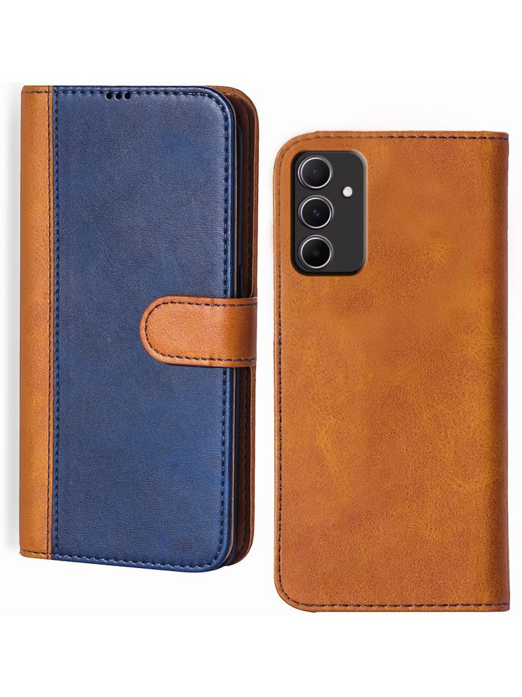     			Knotyy Brown Flip Cover Artificial Leather Compatible For SAMSUNG Galaxy A55 5G ( Pack of 1 )