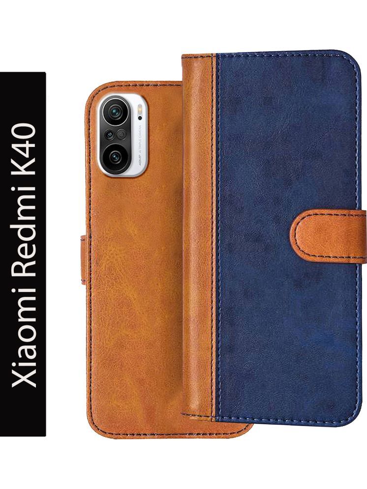     			Knotyy Brown Flip Cover Artificial Leather Compatible For Xiaomi redmi K40 ( Pack of 1 )