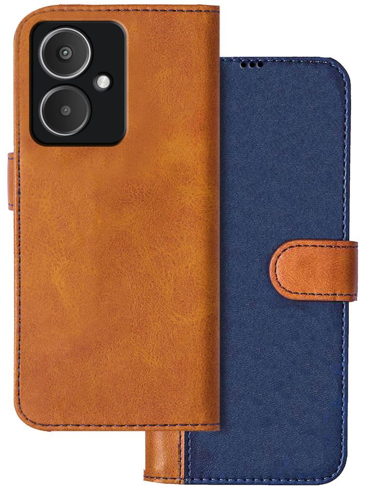     			Knotyy Brown Flip Cover Artificial Leather Compatible For Poco M6 5G ( Pack of 1 )