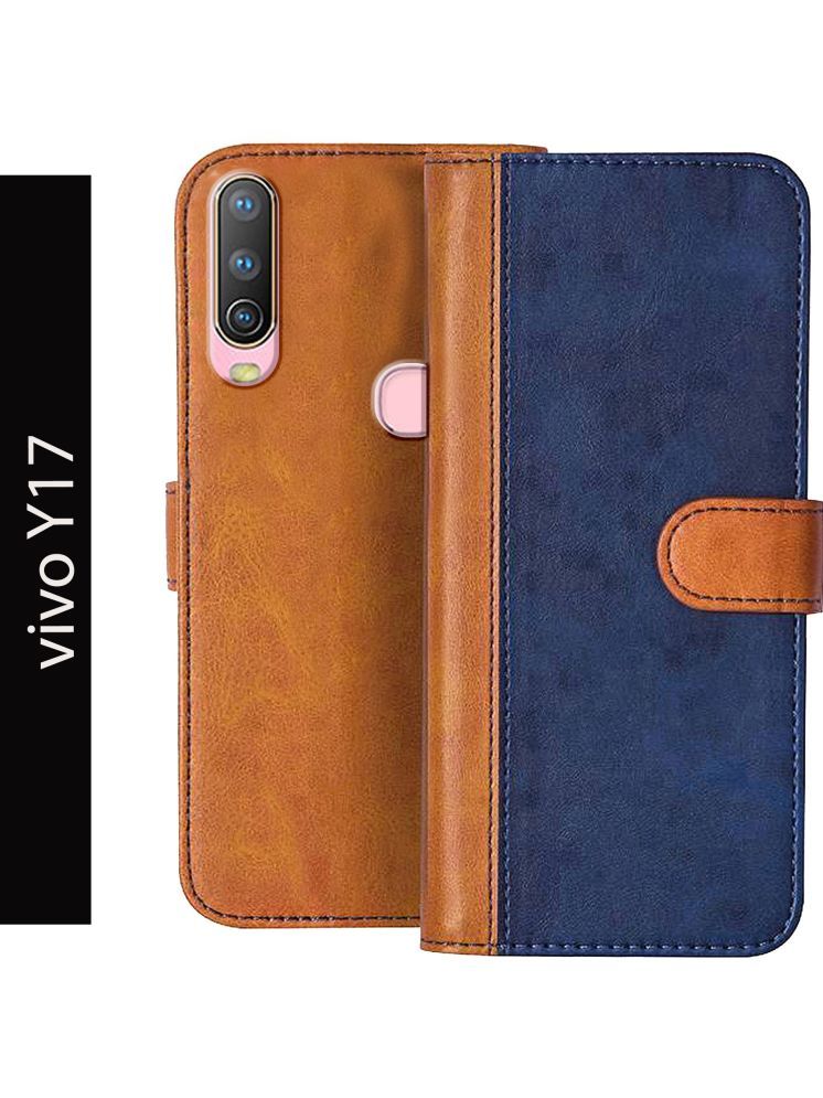     			Knotyy Brown Flip Cover Artificial Leather Compatible For Vivo Y17 ( Pack of 1 )