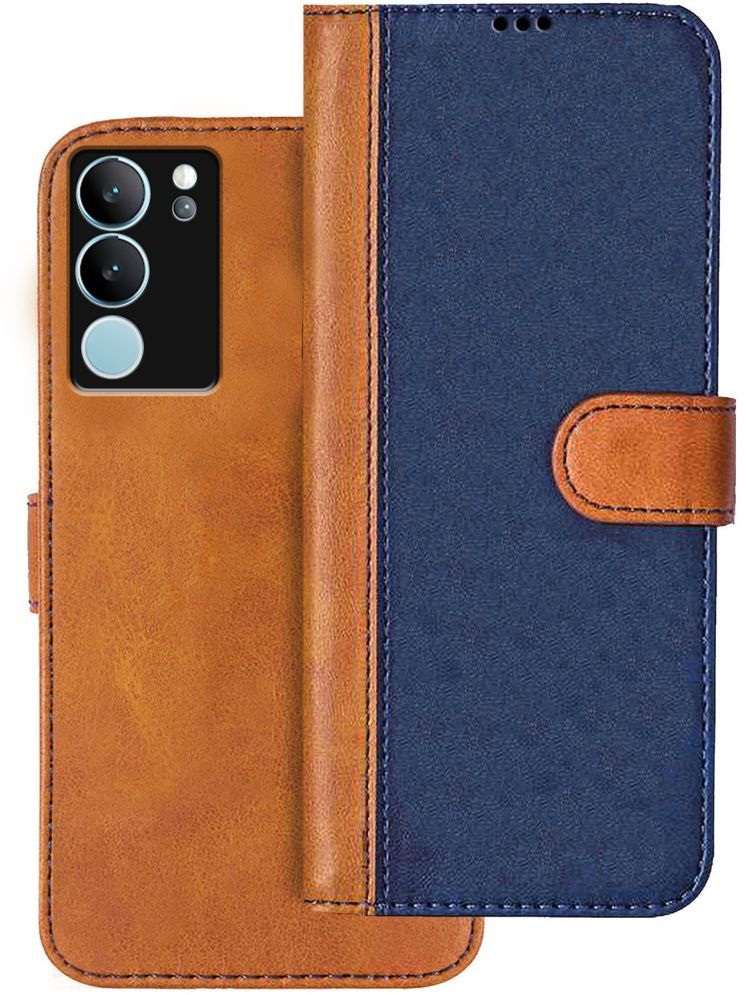     			Knotyy Brown Flip Cover Artificial Leather Compatible For vivo V29 5G ( Pack of 1 )