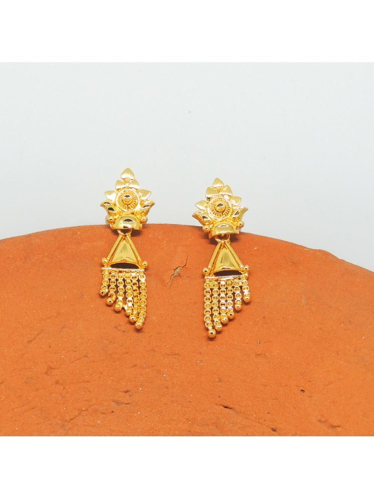     			LUV FASHION Golden Jhumki Earrings ( Pack of 1 )