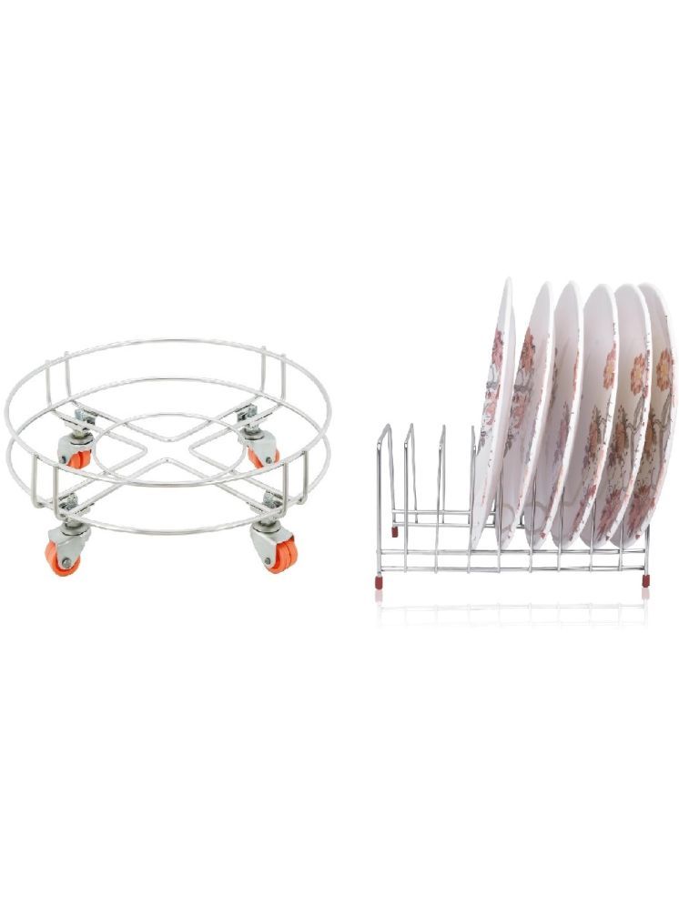     			Sushil Silver Stainless Steel Dish Racks ( Pack of 2 )