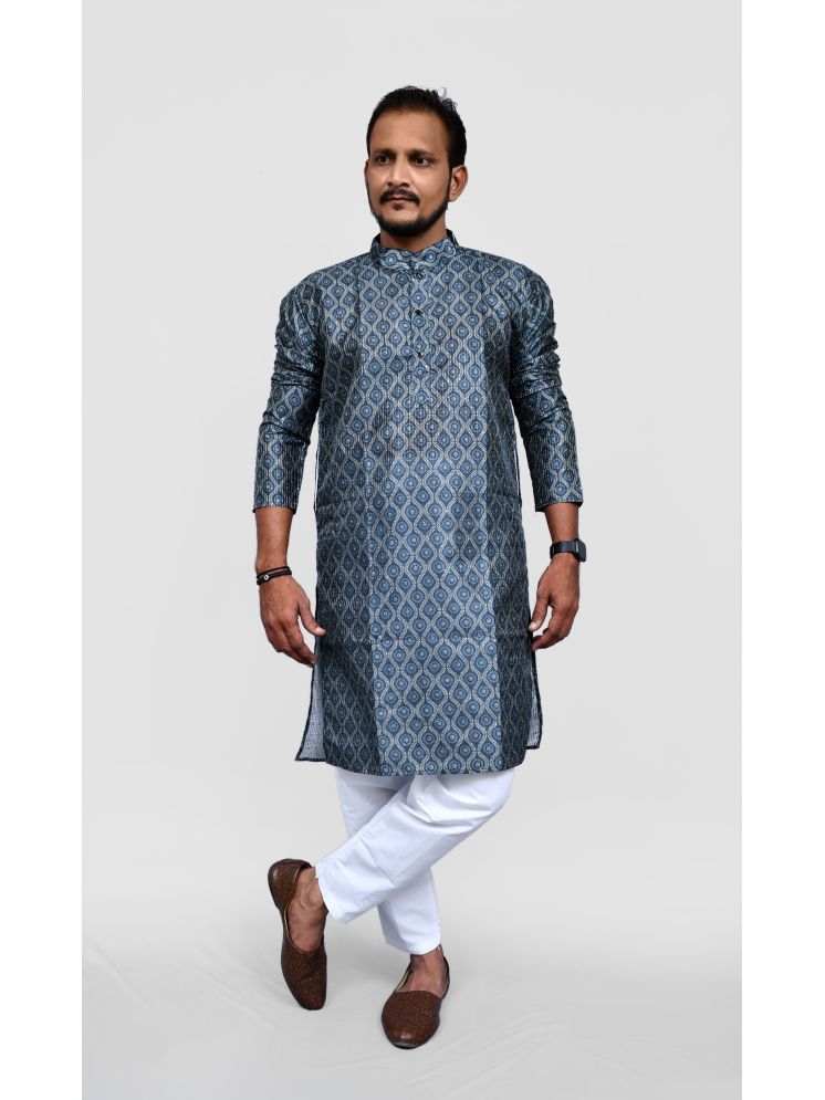     			VILLAIN Black Cotton Blend Men's Regular Kurta ( Pack of 1 )