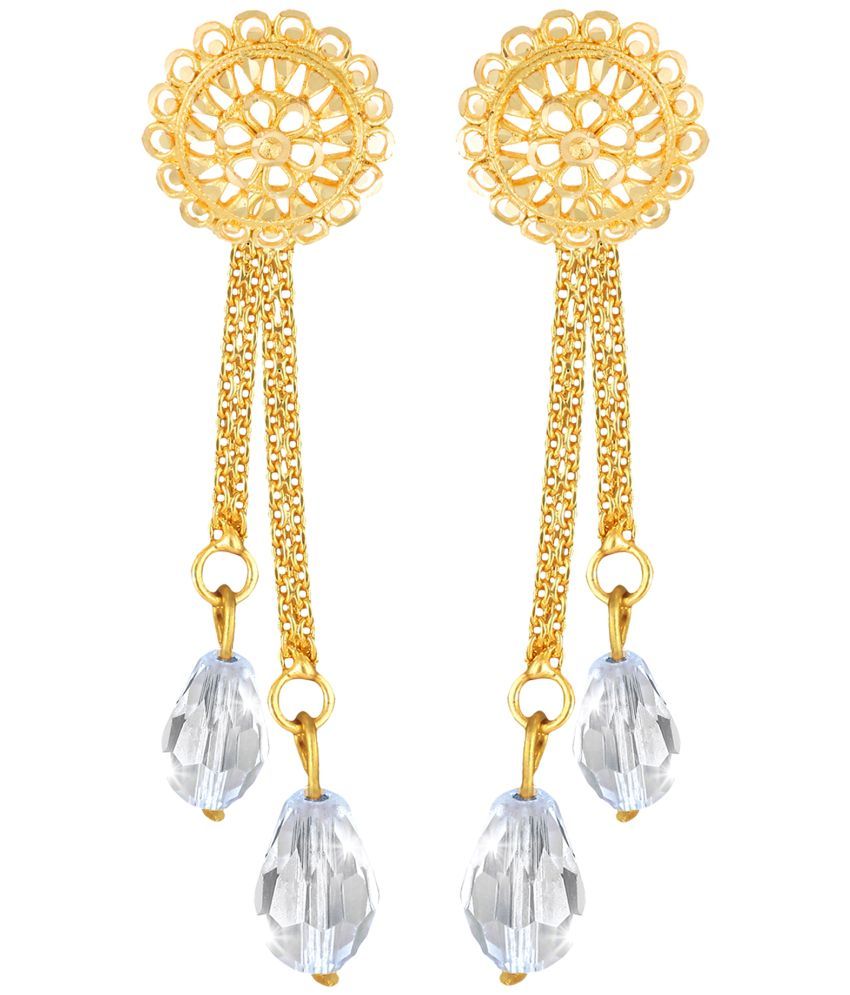     			Vighnaharta Golden Drop Earrings ( Pack of 1 )