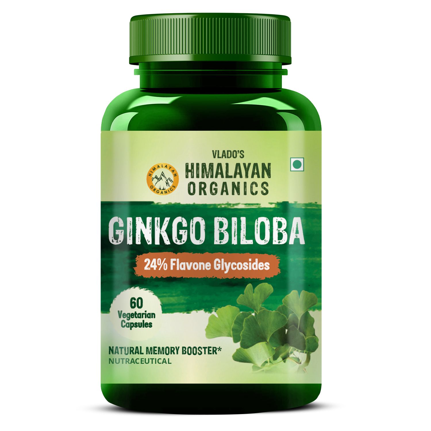     			Vlado's Himalayan Organics Ginkgo Biloba for Healthy Brain Functions 500Mg 60 No.s