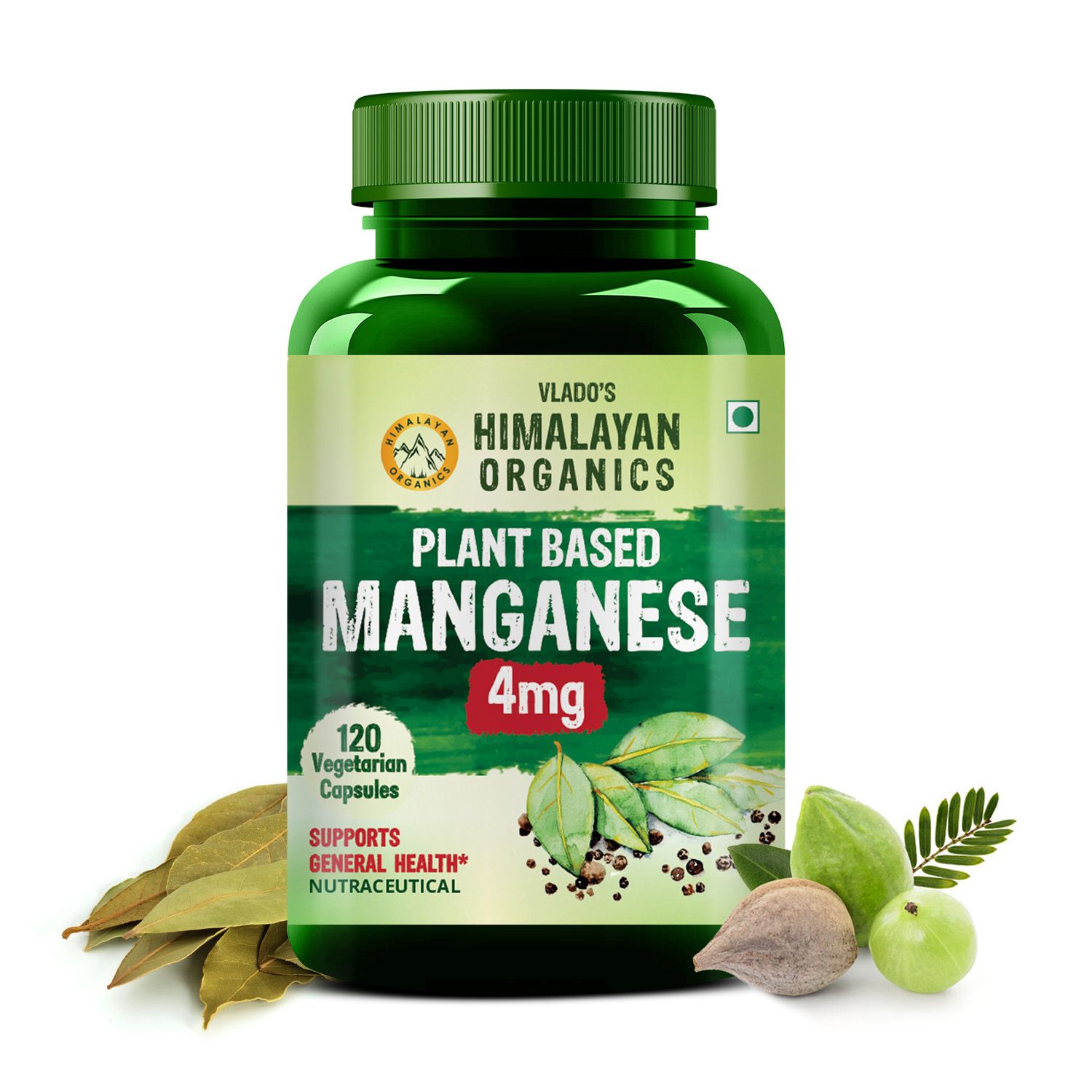     			Vlado's Himalayan Organics Plant Based Manganese 4mg Supplement Good For Skeletal System 120 Caps