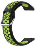 ACM Watch Strap Silicone Belt compatible with Fastrack Marvellous Fx2 Smartwatch Breatheable Dual Color Dot Band Black with Green