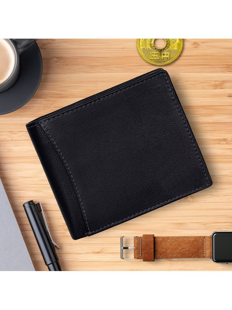     			AM Leather Black 100% Leather Men's RFID Wallet,Regular Wallet,Coin Pouch ( Pack of 1 )