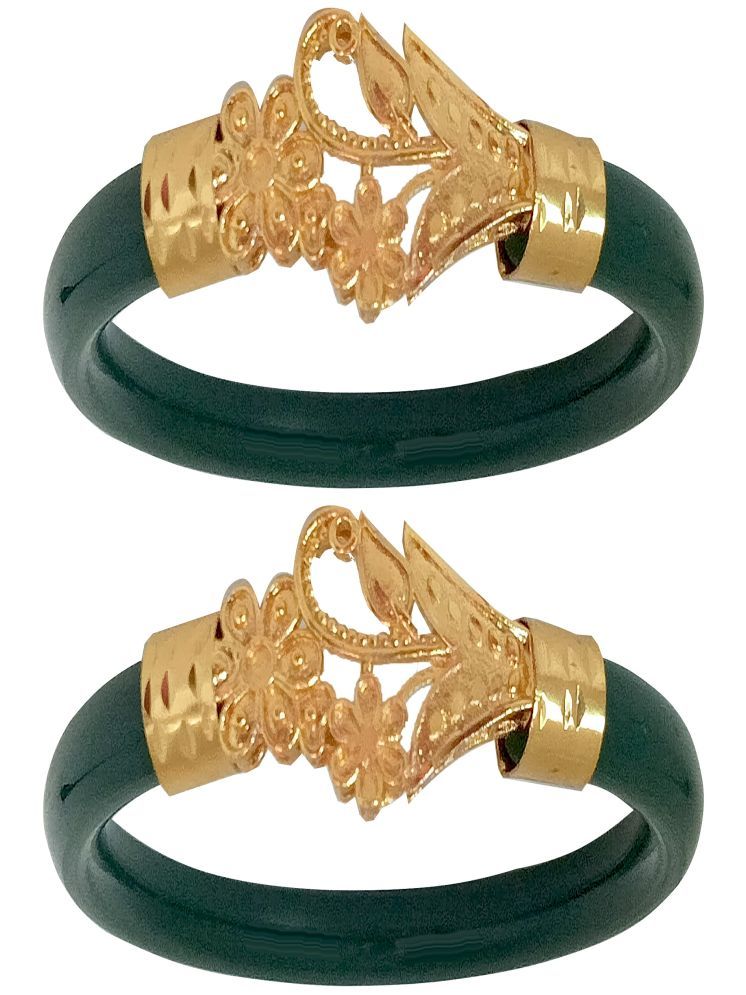     			Bovzen Green Bangle ( Pack of 2 )