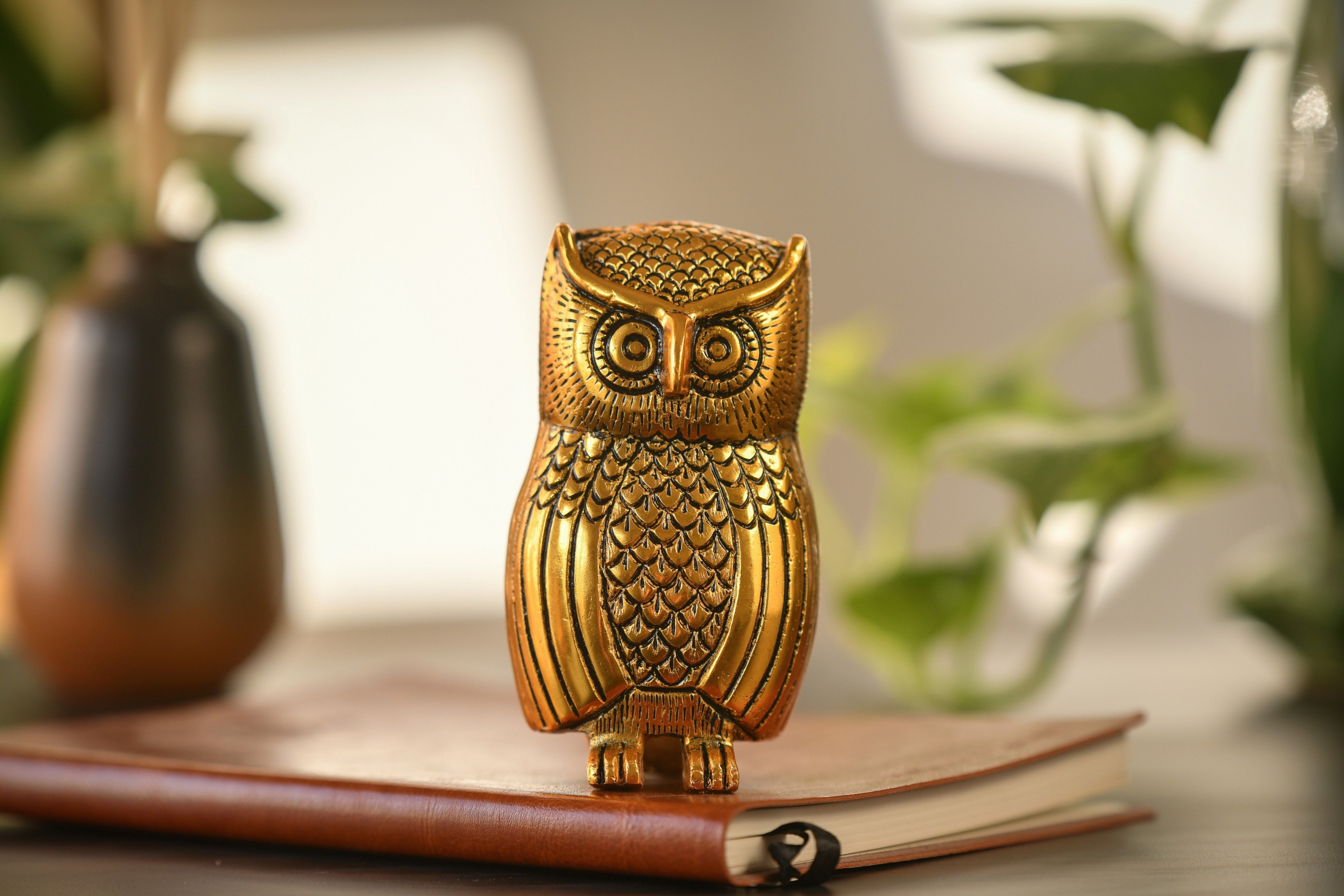     			Fashion Bizz Handicraft Lord Laxmi Vahana Owl Statue For Home Decor - 11 cm