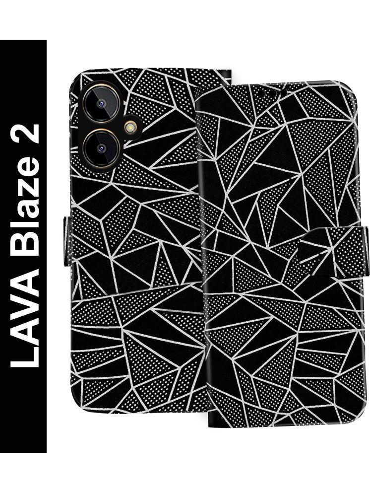     			Knotyy Black Flip Cover Artificial Leather Compatible For LAVA Blaze 2 ( Pack of 1 )